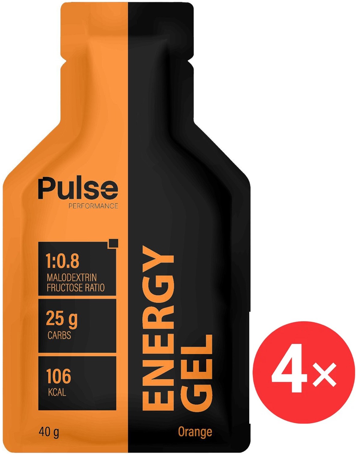 Pulse Performance Energy Gel Orange 4 × 40 g