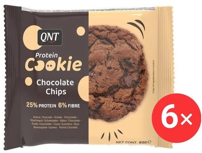 QNT Protein Cookie 6 x 60g, Chocolate Chips