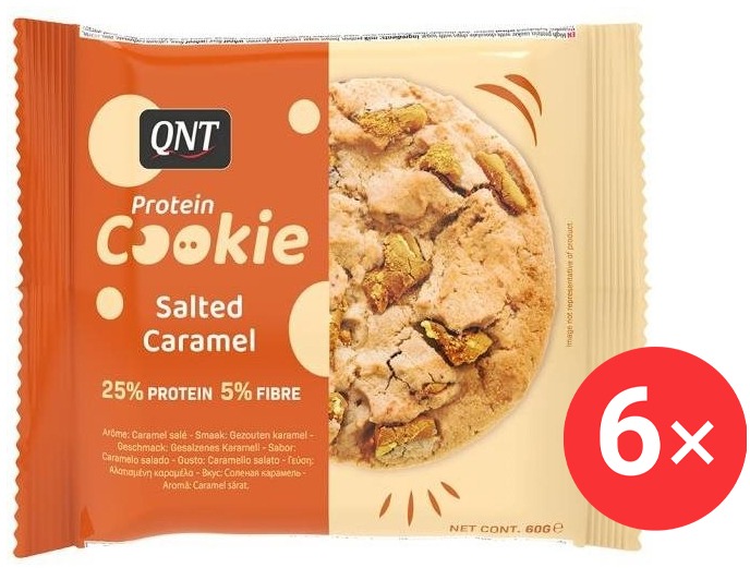 QNT Protein Cookie 6 x 60g, Salted Caramel
