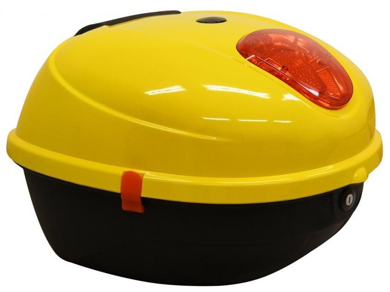 Zadní kufr k elektrickému motocyklu RACCEWAY CENTURY, žlutý-lesklý