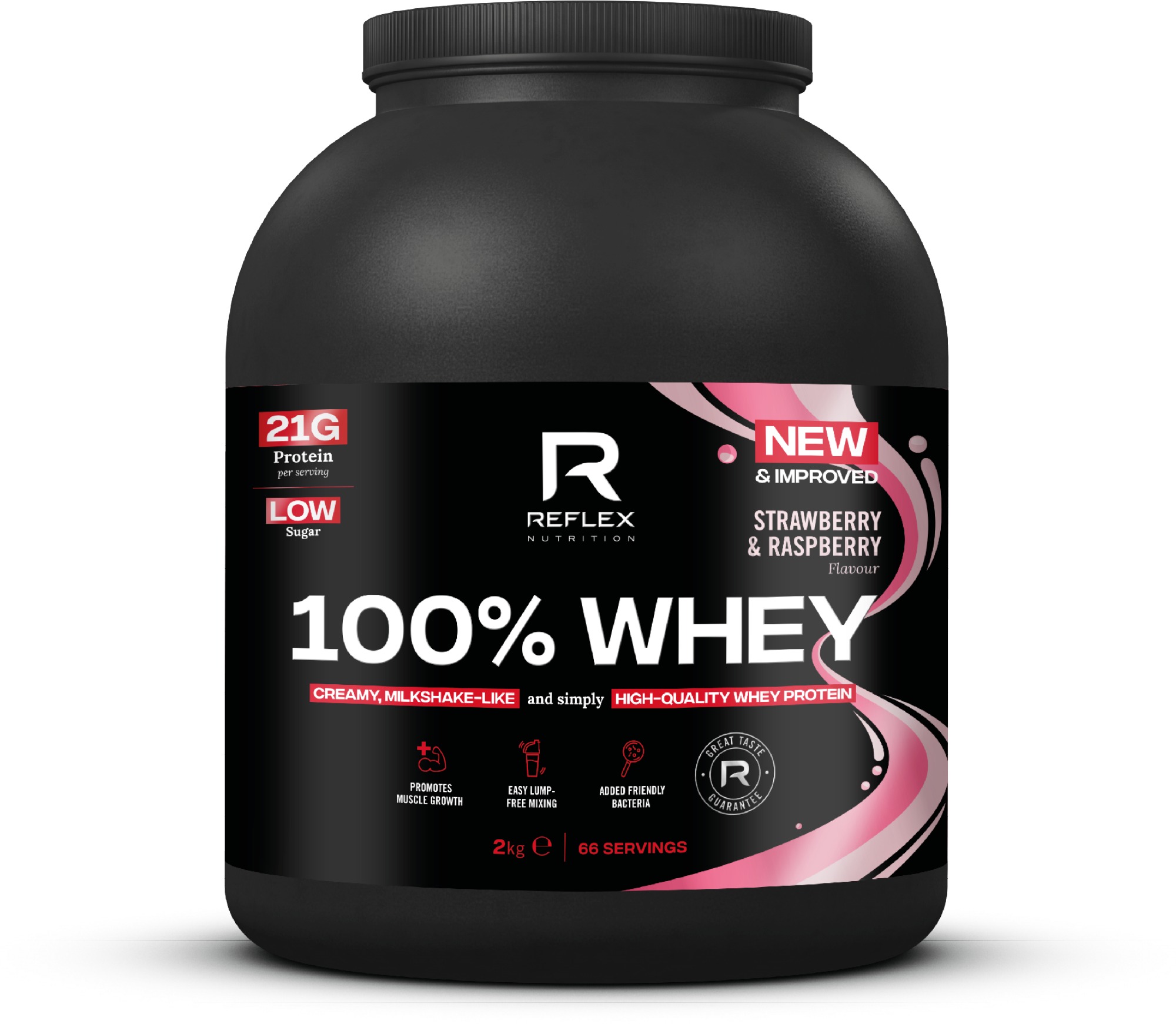 Reflex 100% Whey Protein 2 kg, jahoda malina