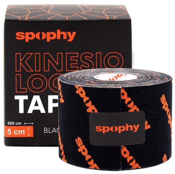 SPOPHY KINESIOLOGY TAPE 5 CM x 5 M Kineziologická páska, černá, velikost
