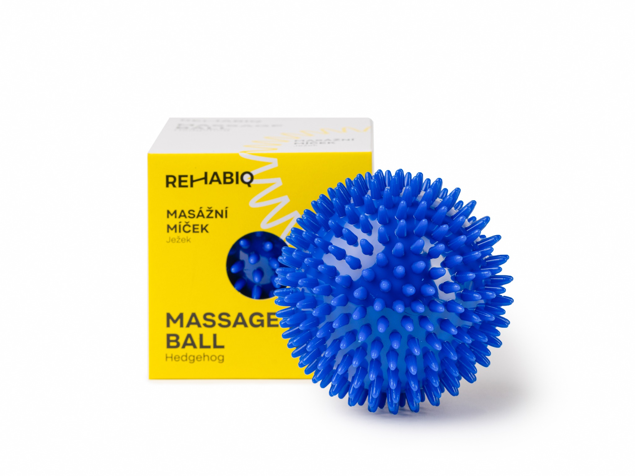Rehabiq Masážní míček ježek modrý, 10 cm