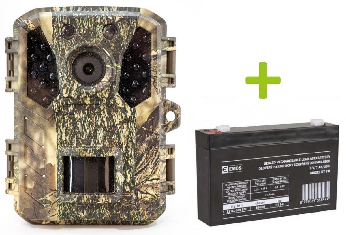 OXE Gepard II, externí akumulátor 6V/7Ah a napájecí kabel + 32GB SD karta a 4ks baterií