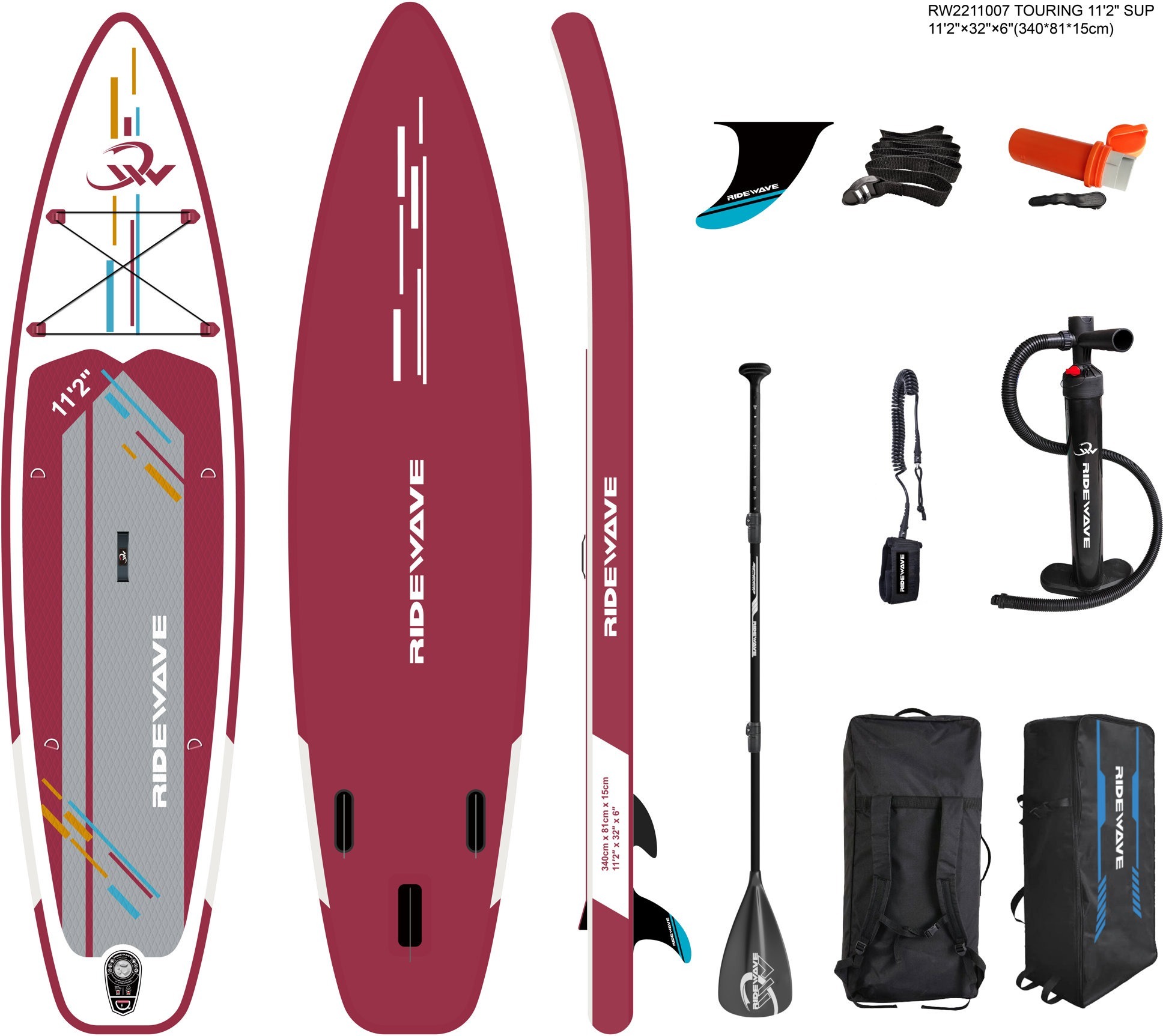 RIDEWAVE Paddleboard RIDEWAVE Touring 11'2''