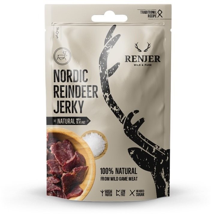 Renjer Traditional Nordic Reindeer (Sobi) Jerky Sea Salt 25 g