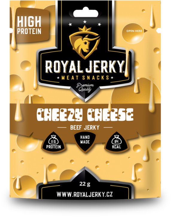 ROYAL JERKY Hovězí sušené maso Cheezy Cheese 22 g