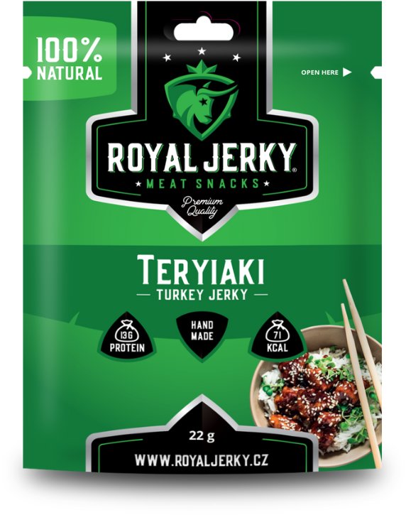 ROYAL JERKY Krůtí sušené maso Teriyaki 22 g