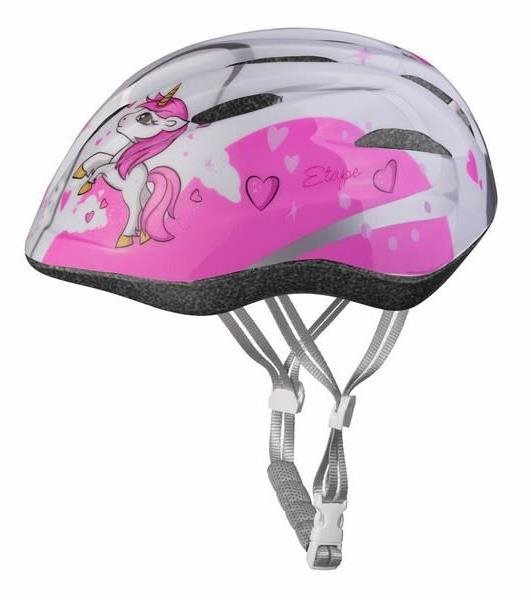 Etape Rebel dětská cyklistická helma bílá-růžová S-M