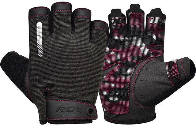 RDX Vzpěračské rukavice T2 Half, růžové, S