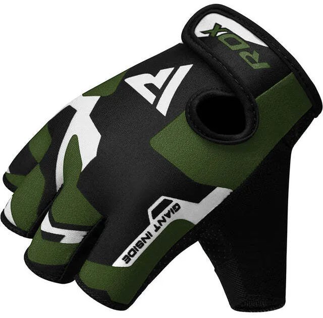 RDX Fitness rukavice Gym gloves sublimation F6, černo zelené, S