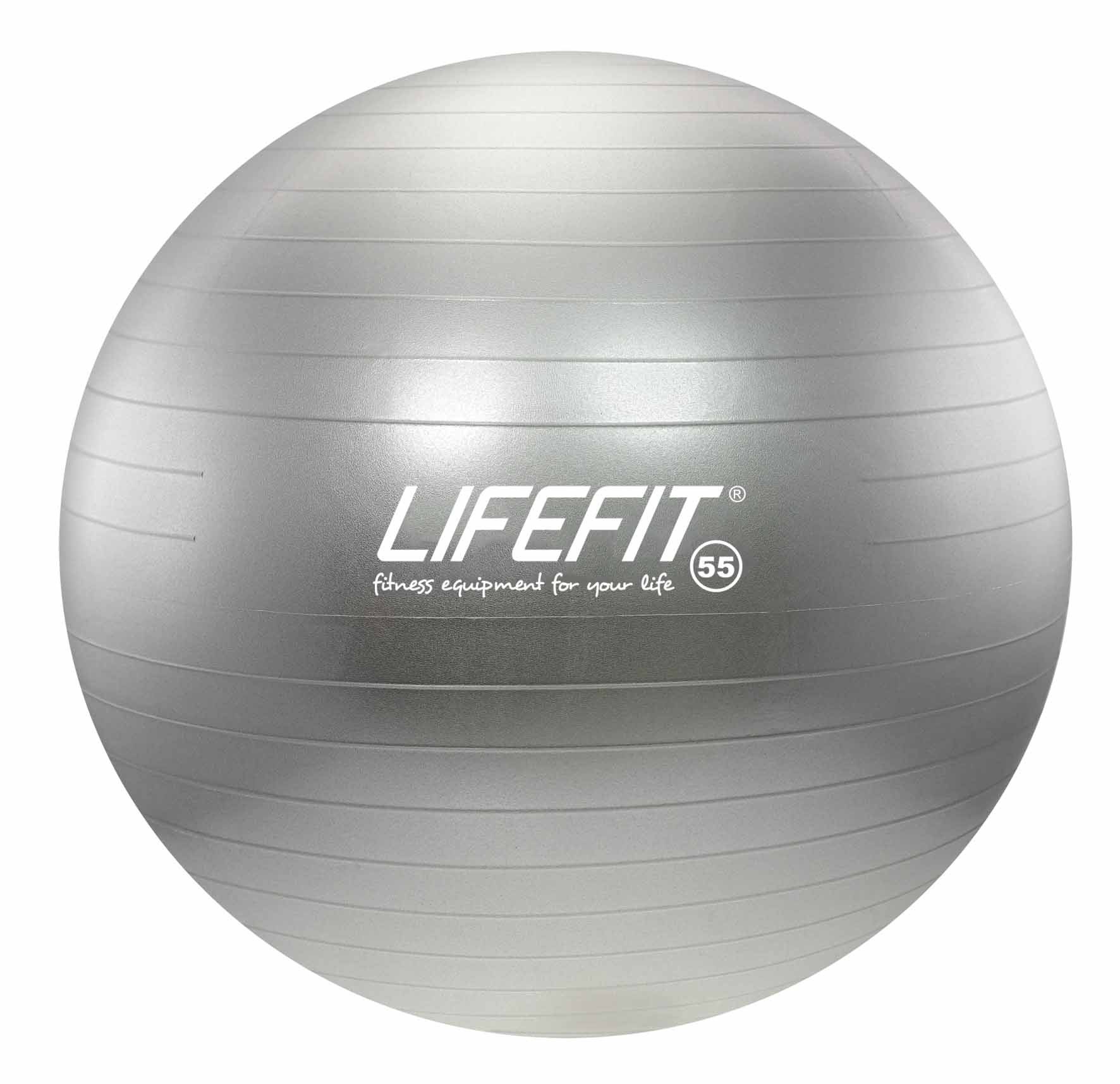 fitness míč Lifefit anti-burst 65 cm, stříbrný