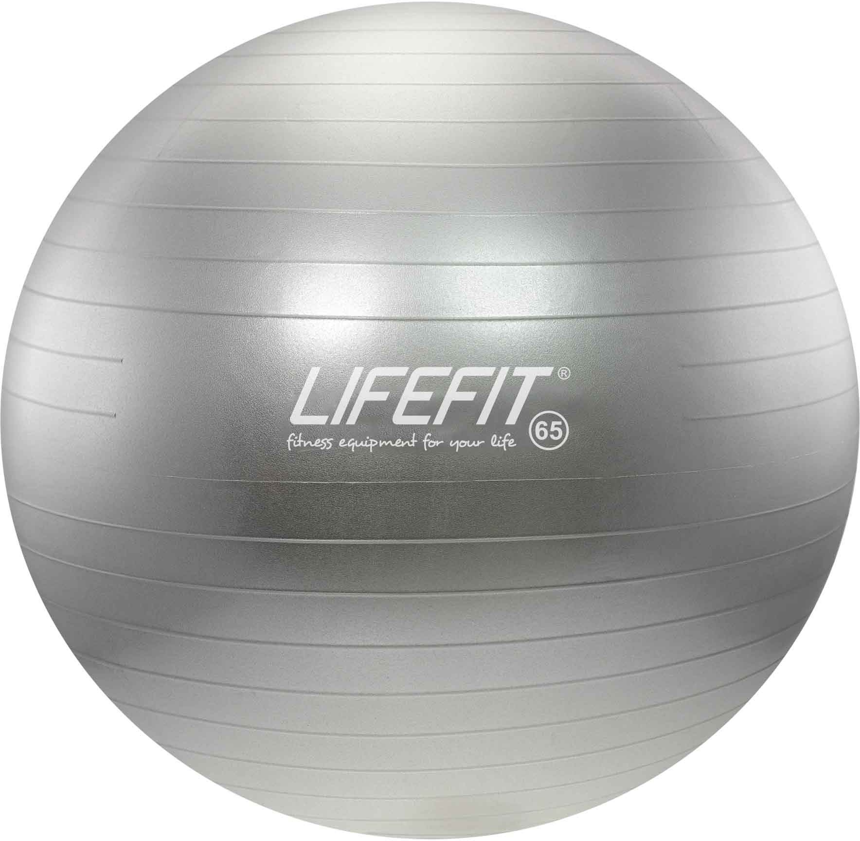 fitness míč Lifefit anti-burst 65 cm, stříbrný