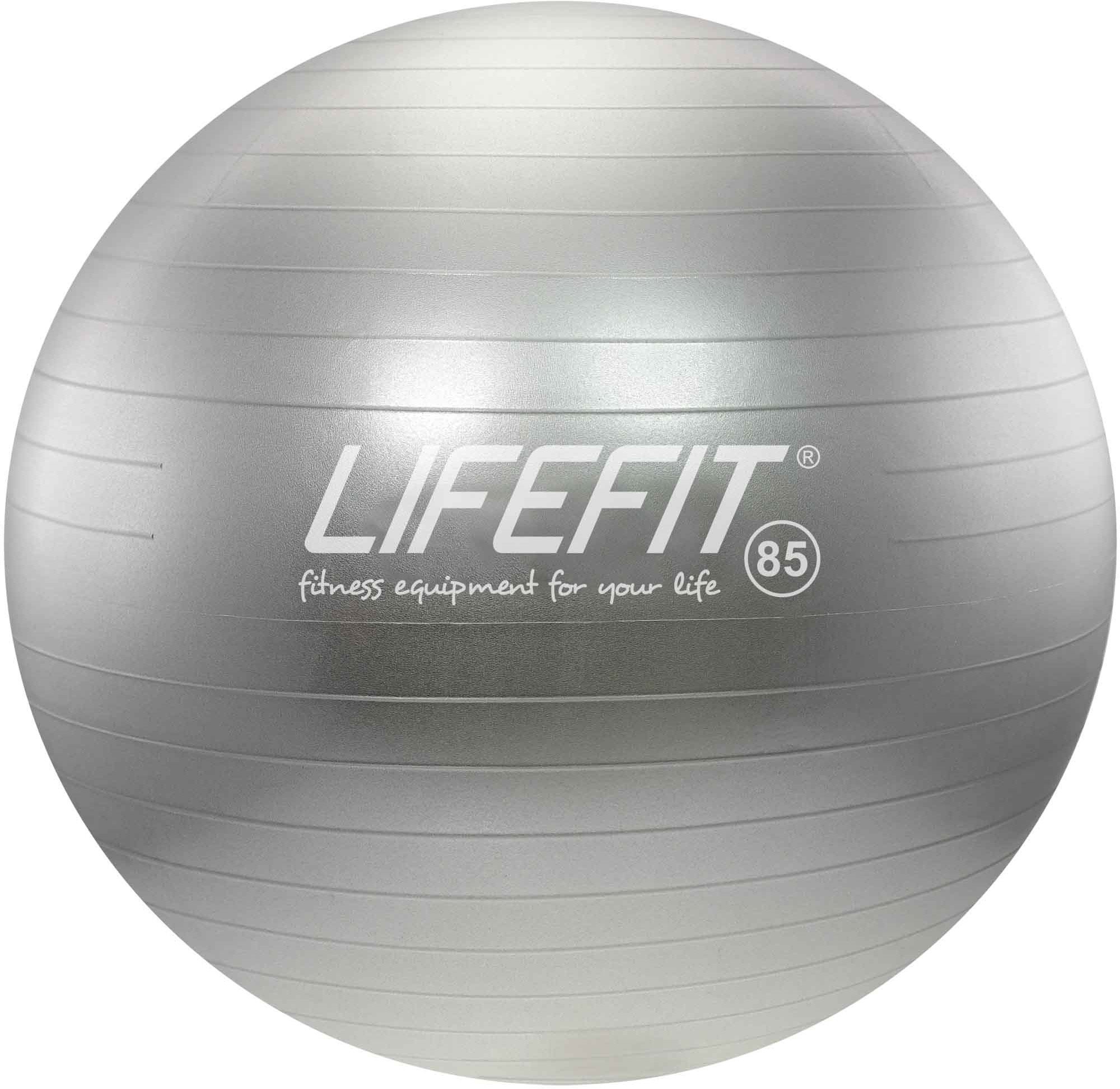 fitness míč Lifefit anti-burst 65 cm, stříbrný