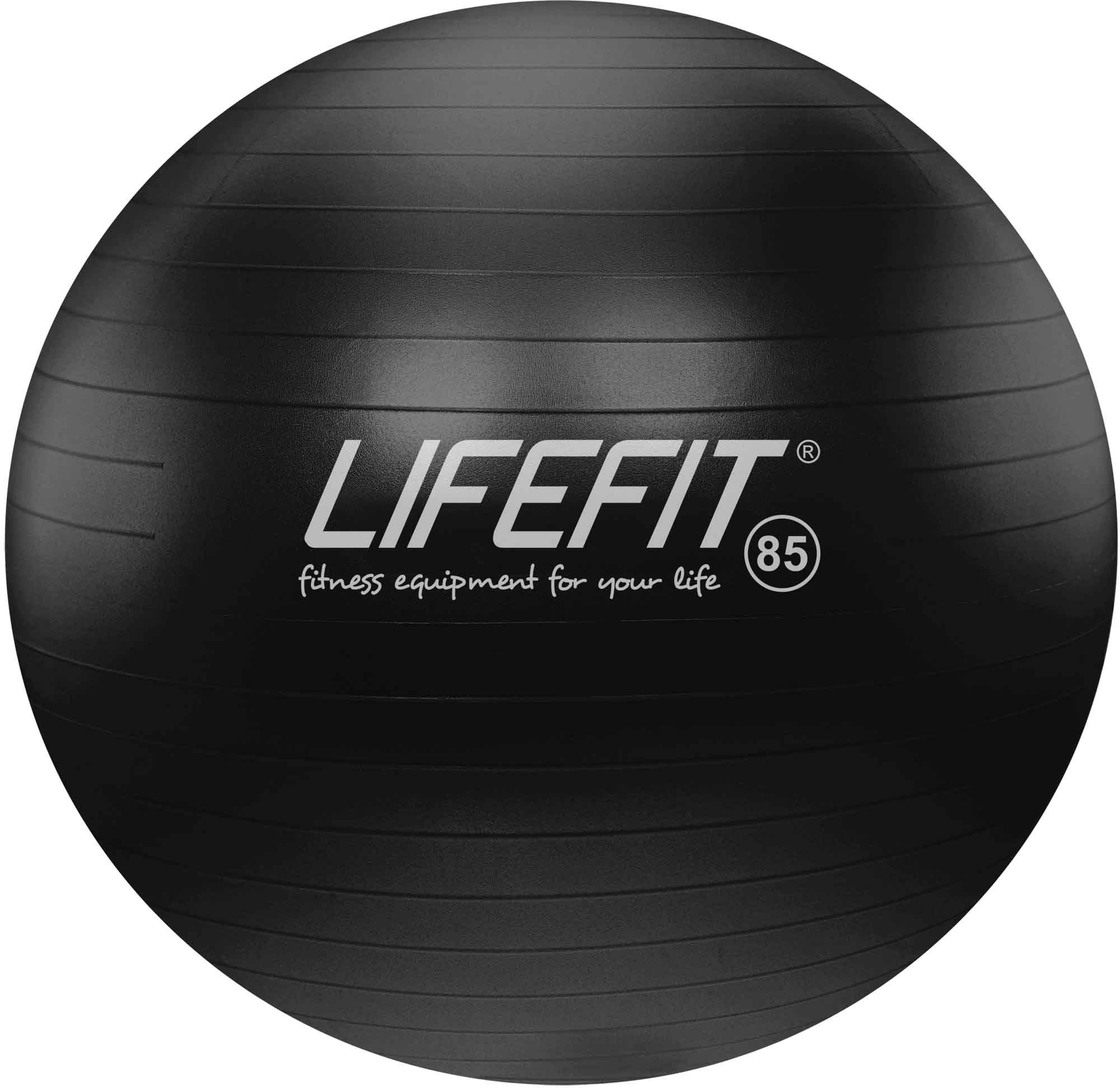 Lifefit Anti-Burst 85 cm, černý - vysoce kvalitní gymnastický míček pro intenzivní tréninky a cvičení.