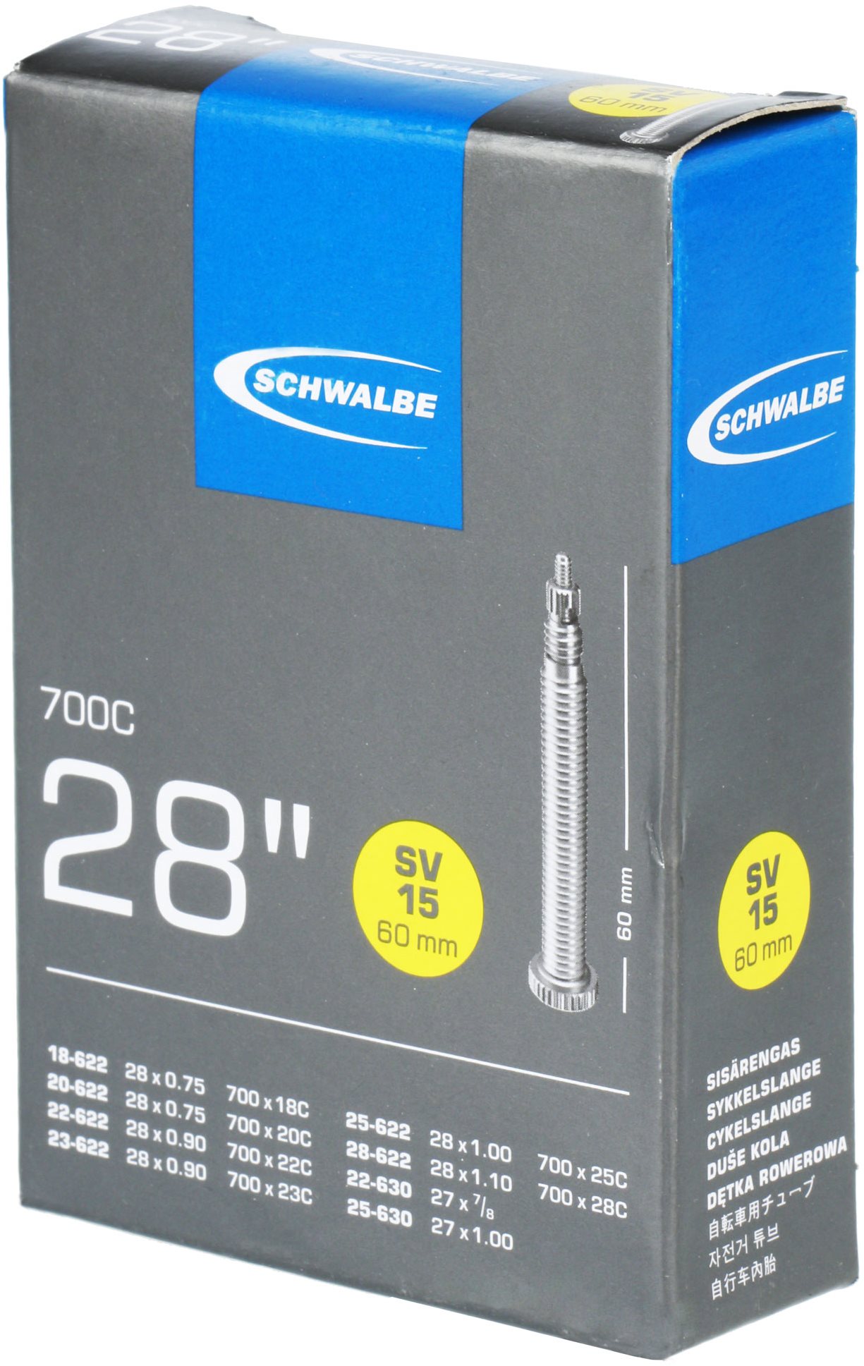 Duše na kolo schwalbe 27,5"-28" sv 15 60mm ventilek