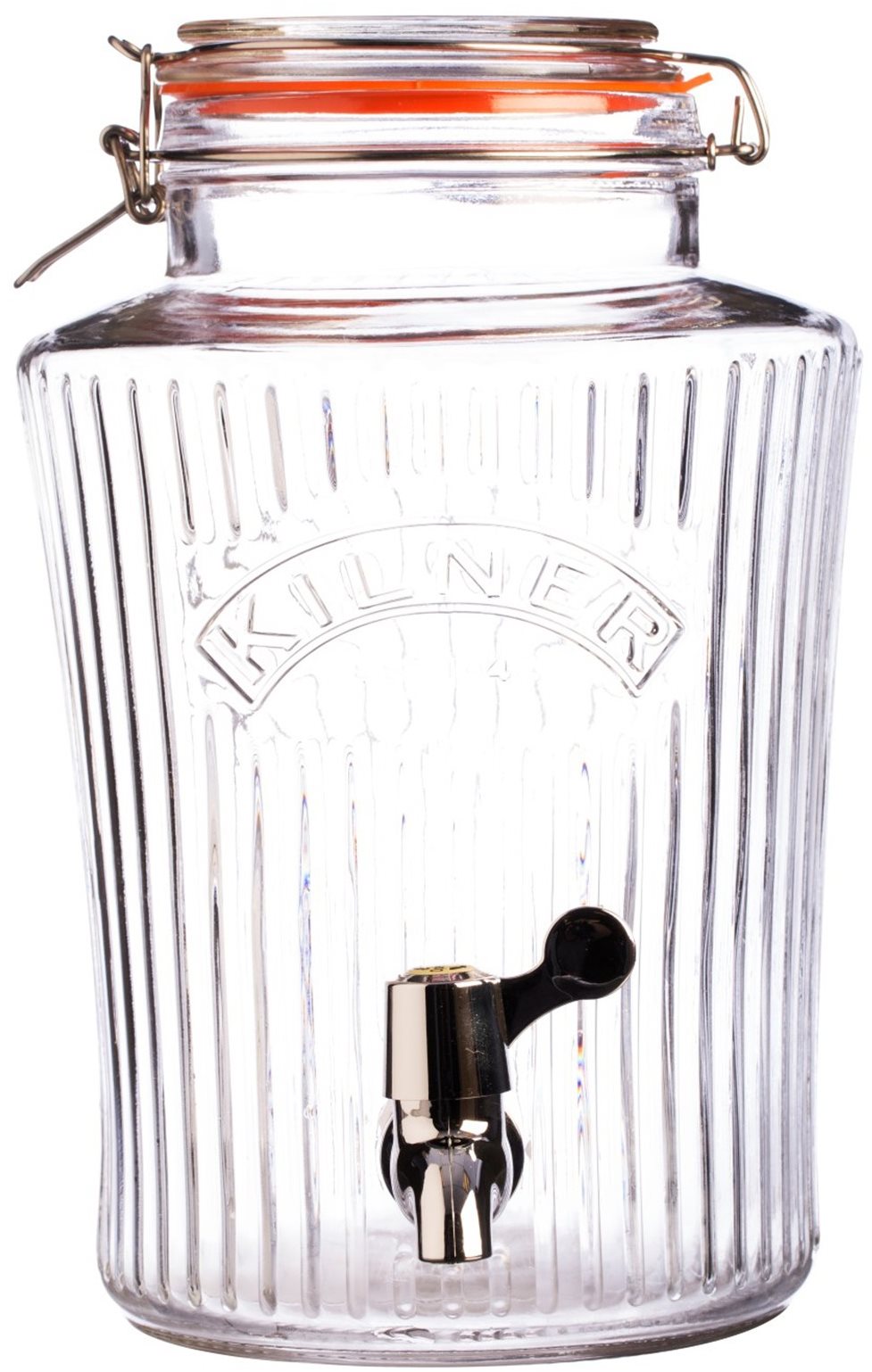 KILNER Skleněný nápojový automat s kohoutekm 5 l fasetový design