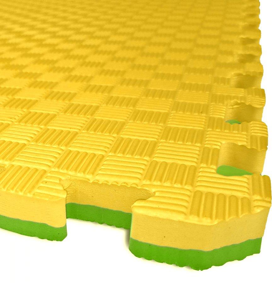 Sedco Tatami puzzle - taekwondo podložka, 100 × 100 × 2 cm žluto - zelená