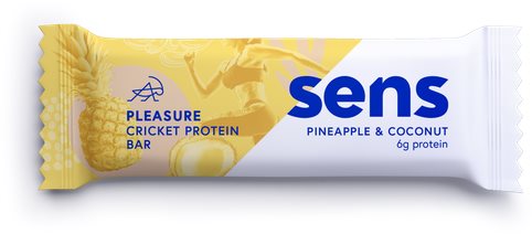 Sens - Proteínová tyčinka PLEASURE s múkou z cvrčkov - Ananás & Kokos, 40 g