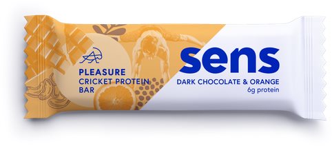 Sens - Proteinové tyčinka PLEASURE s cvrččí moukou - Tmavá čokoláda & Pomeranč, 40 g