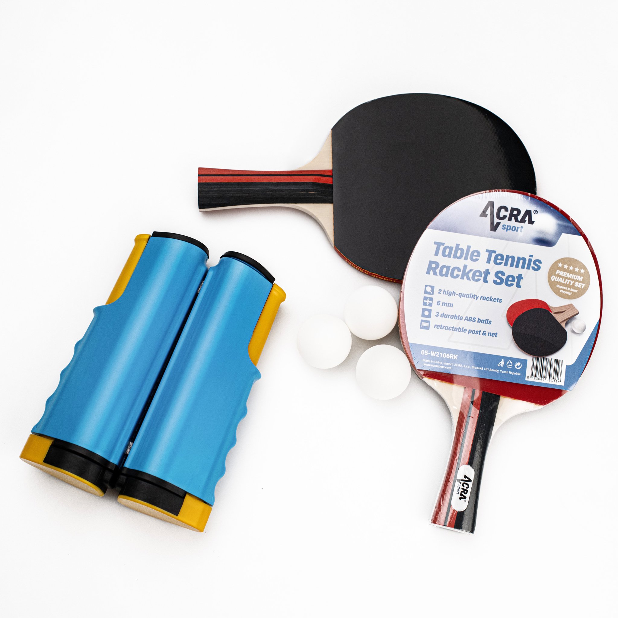 Acra Set na stolní tenis, 2 rakety, míčky a síť