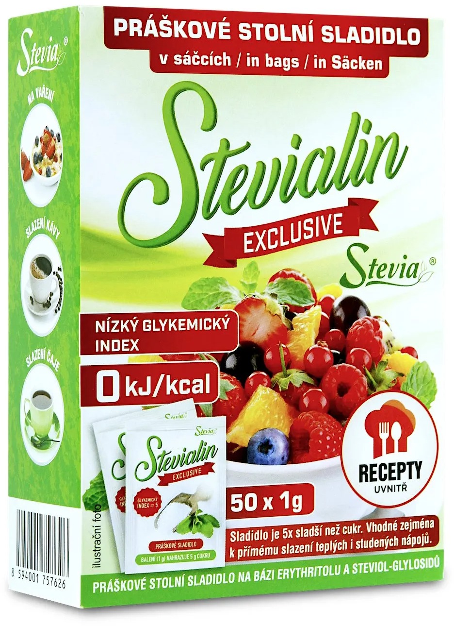 FAN Stevialin exclusive práškové sladidlo 50 × 1 g