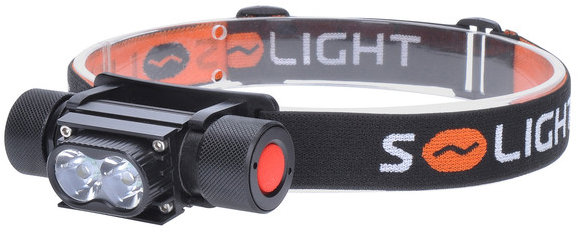 Solight LED čelová nabíjecí svítilna, 650 lm, Li-Ion