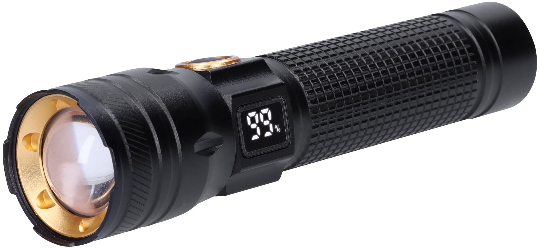 Solight Nabíjecí svítilna s displayem, 200 lm, zoom, Li-Ion