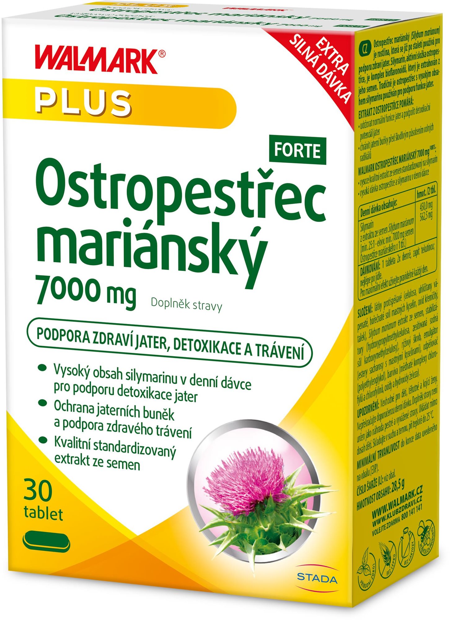 Walmark Ostropestřec marianský 7000 mg, 30 tablet