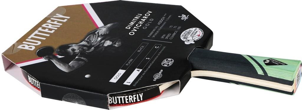 Butterfly OVTCHAROV GOLD Pálka na stolní tenis, černá, velikost