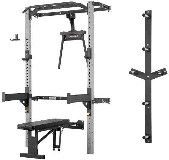 HMS KLT21 šedý Multifunkční posilovací stojan - Power Rack