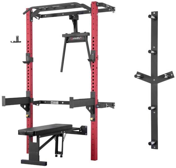 HMS KLT22 červený Multifunkční posilovací stojan - Power Rack