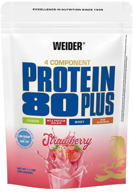 Weider Protein 80 Plus 500g, strawberry