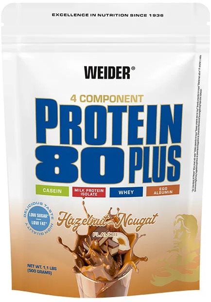 Weider Protein 80 Plus 500g, oříšek-nugát