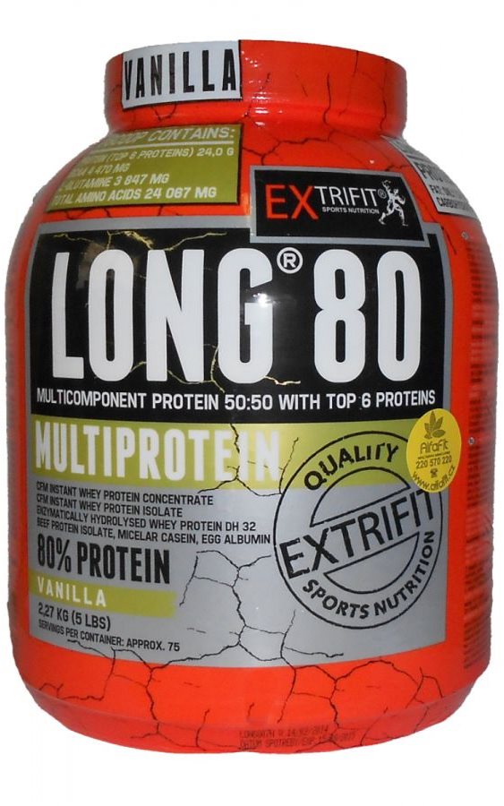 Extrifit Long 80 Multiprotein 2270 g Příchuť: vanilka