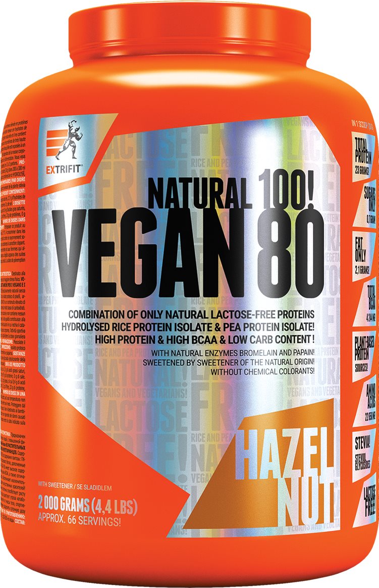 Extrifit Vegan 80 Multiprotein, 2000g, lískový ořech
