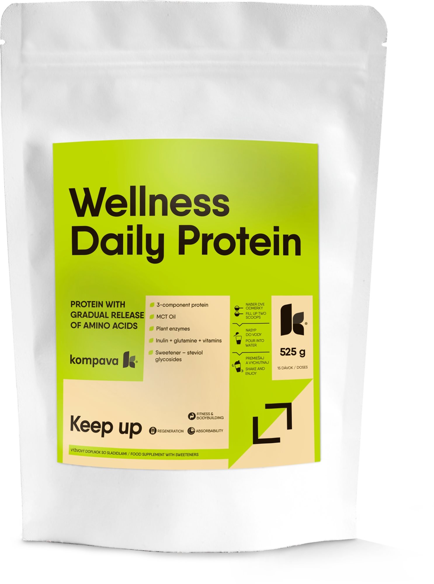 Kompava Wellness Daily Protein 525g, čokoláda