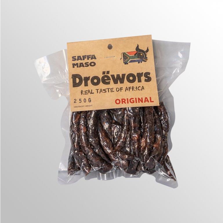 SAFFA MASO Sušené hovězí klobásky Droëwors 250 g