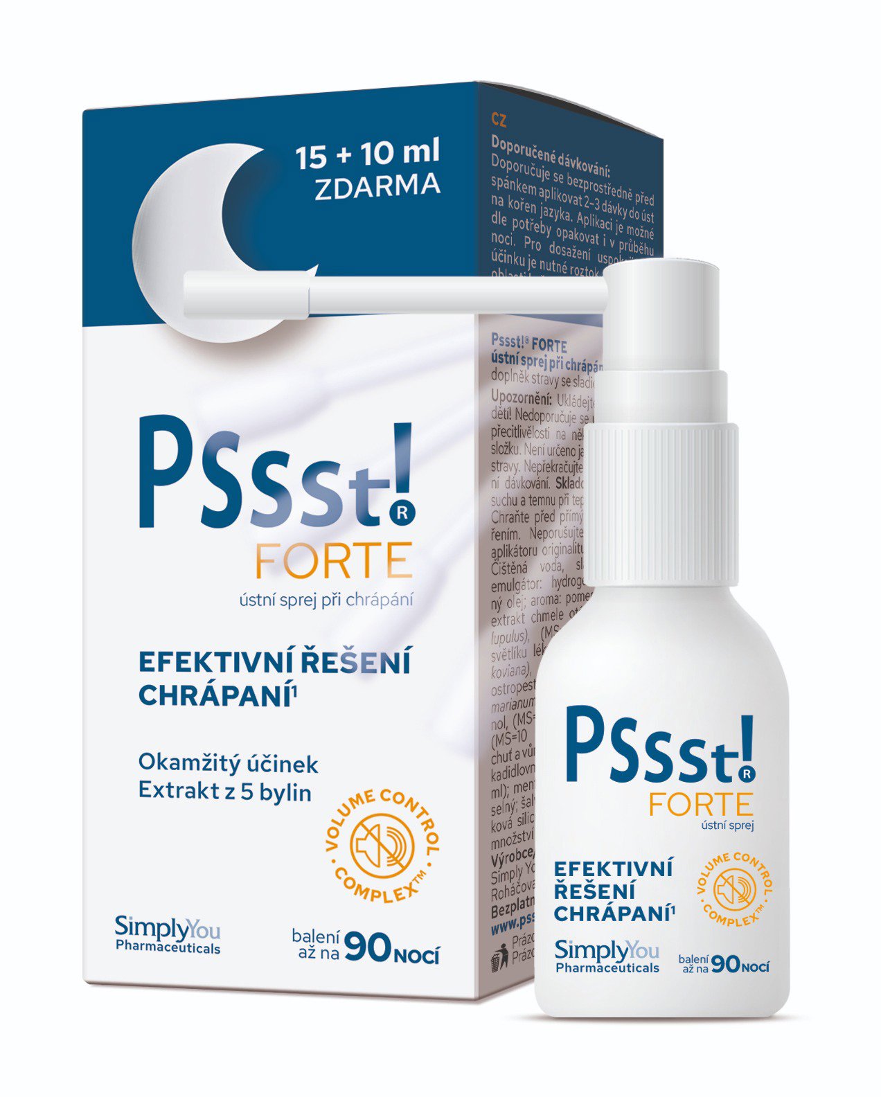 Pssst! FORTE ústní sprej při chrápání 15+10 ml