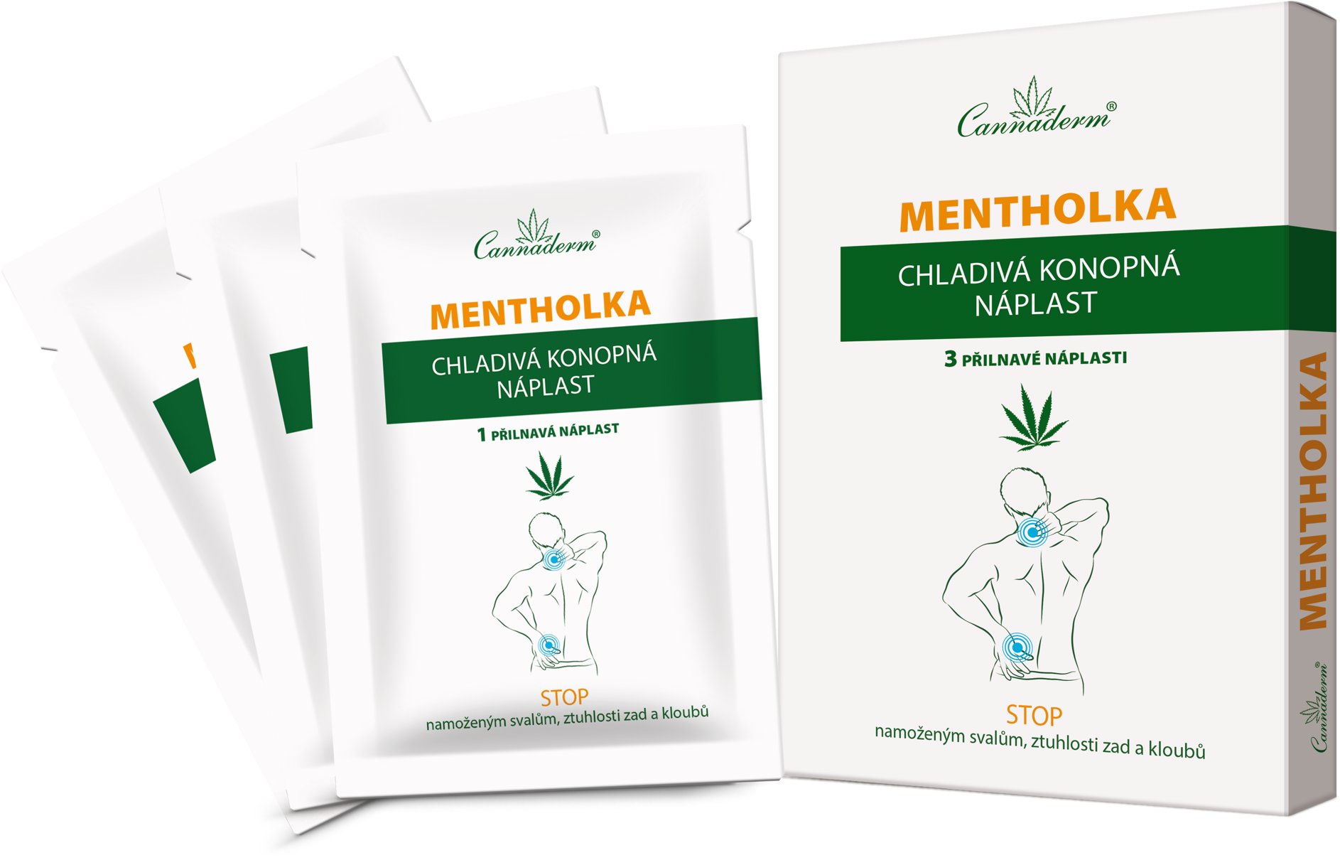 CANNADERM Mentholka chladivá konopná náplast 3 ks