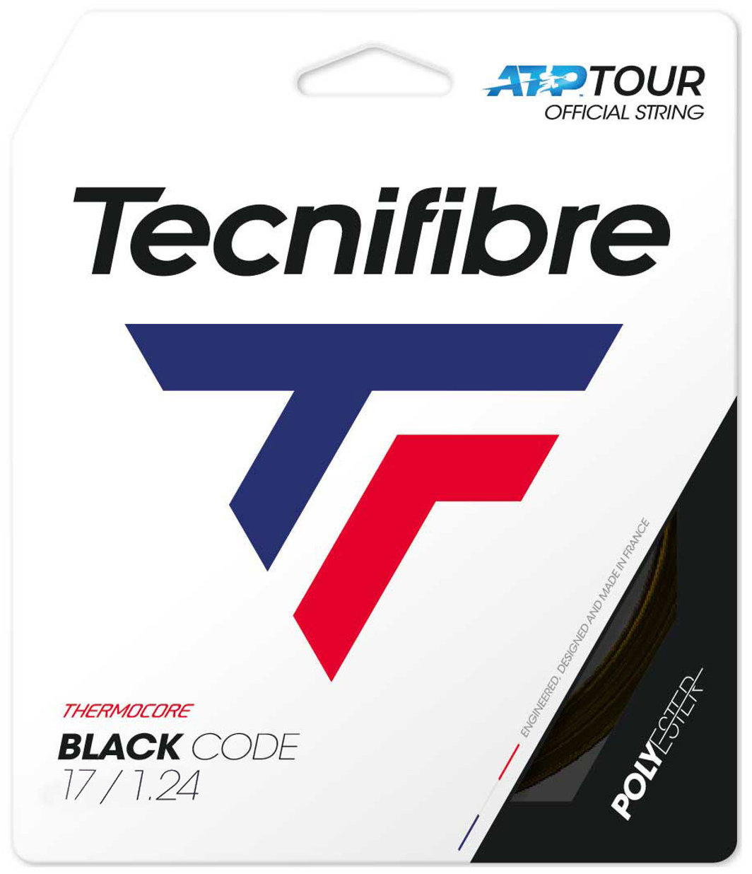 TECNIFIBRE BLACK CODE 1.24 MM Tenisový výplet, černá, velikost