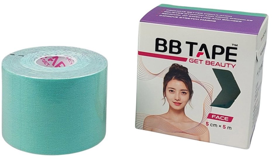 BB Tape tejp na obličej 5 cm × 5 m pastelově zelená 1 ks