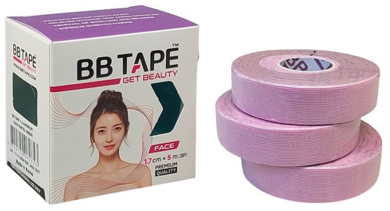 BB Tape Tejp na obličej pruhy 1,7 cm růžová cherry 3 ks