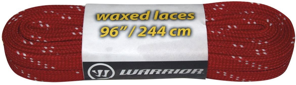 Warrior Voskované hokejové tkaničky do bruslí 96"/244 cm, červené