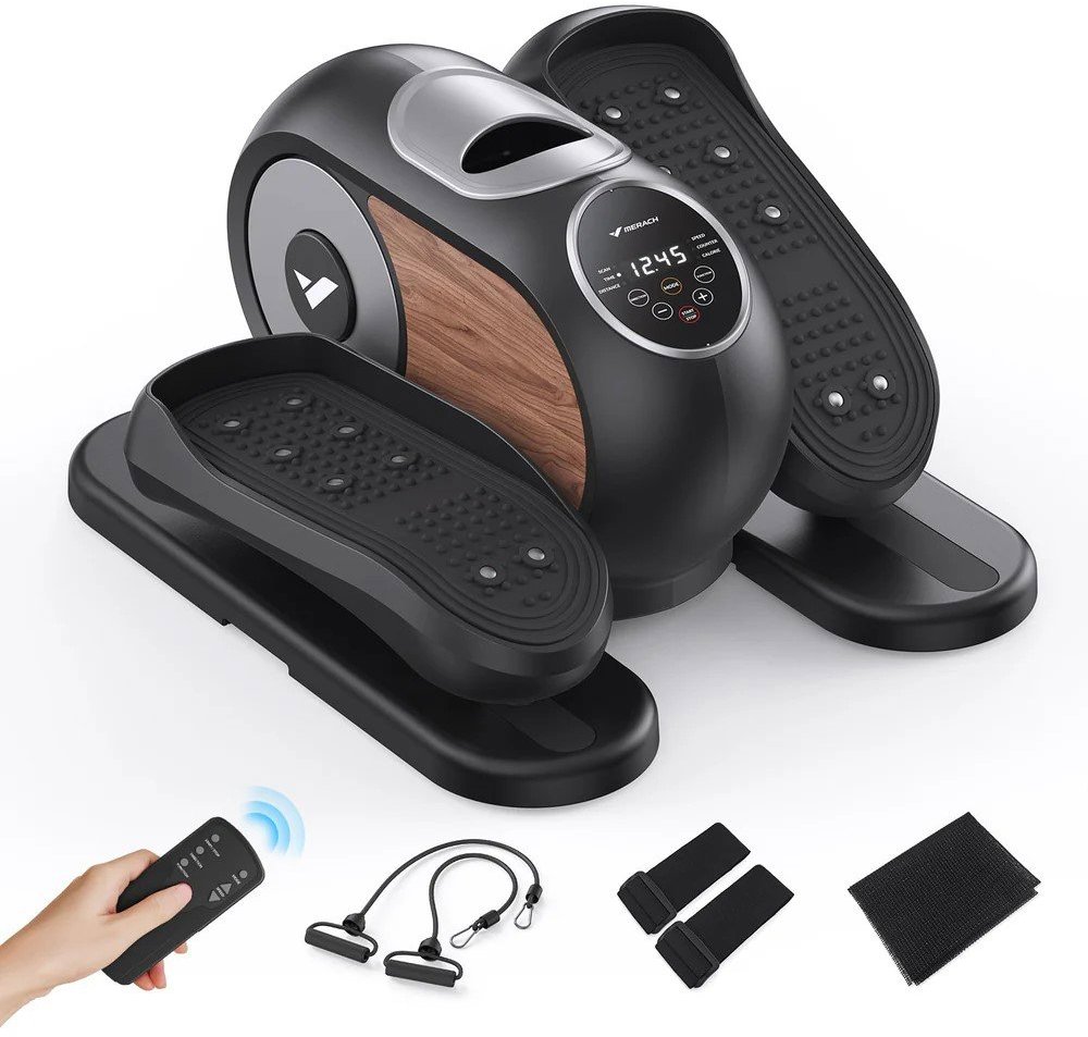 Merach E32B1 Mini elektrický eliptický trenažér, mini stepper, 12 programů