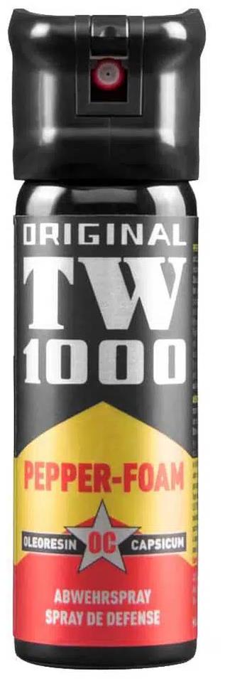 Pepřový sprej tw1000 foam classic s pojistkou a pružinovým vyklápěcím uzávěrem 63 ml