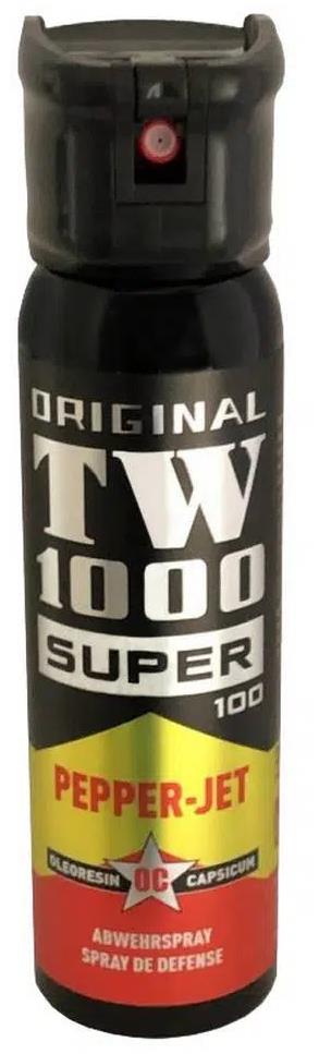 Pepřový sprej tw1000 jet super s pojistkou a pružinovým vyklápěcím uzávěrem 100 ml