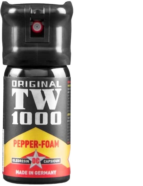 Pepřový sprej tw1000 foam man s pojistkou a pružinovým vyklápěcím uzávěrem 40 ml