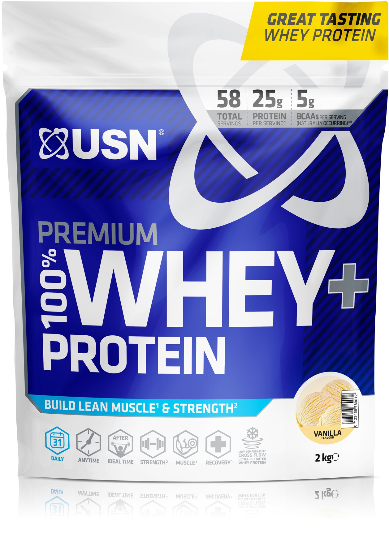USN 100% Premium Whey Bag, 2000g, vanilka