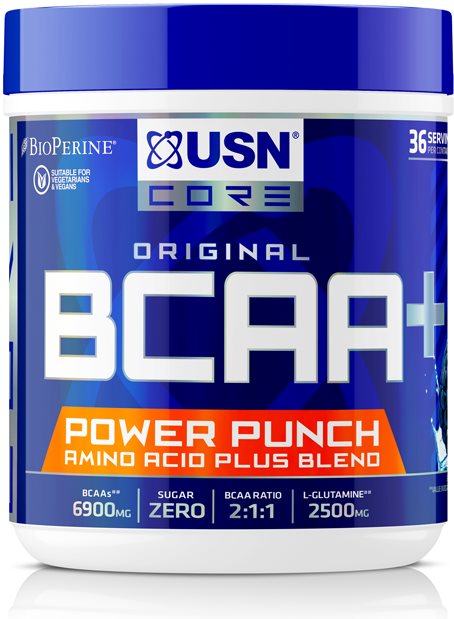 USN BCAA Power Punch, 400g, modrá malina